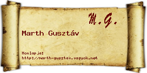 Marth Gusztáv névjegykártya